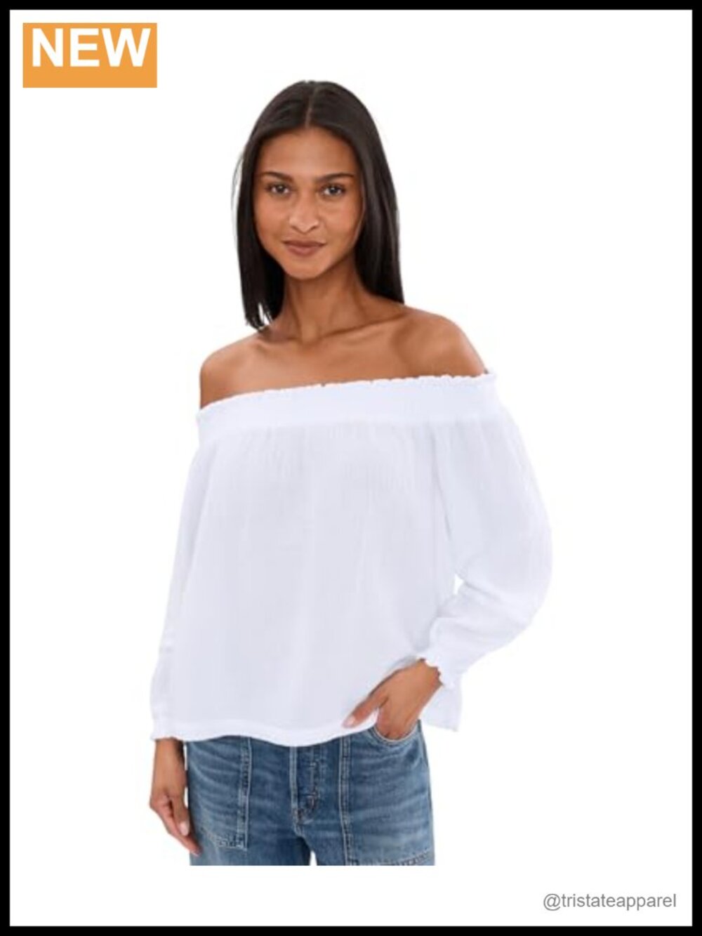 Splendid Ava Gauze Off Shoulder Top Women's Cotton Blouse